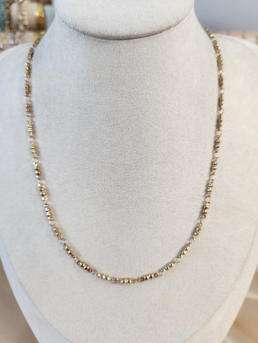 18k Gold Plated Dainty Double Bead Necklace